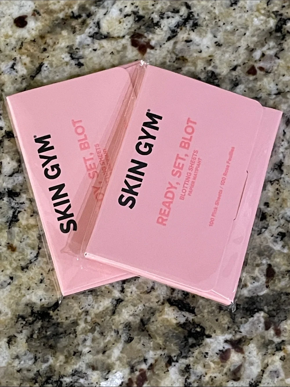NEW (2 Pack) Skin Gym Ready, Set, Blot Pink Blotting Papers - 100 Sheets Each